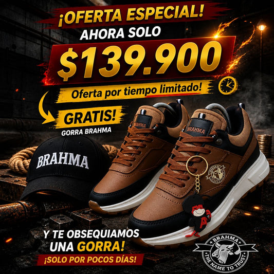 🔥 PROMO 2x1 Zapatos Brahma + Gorra Brahma GRATIS